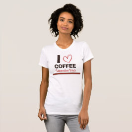 Camiseta Amante del Café Nombre Personalizado Diseño de Gra