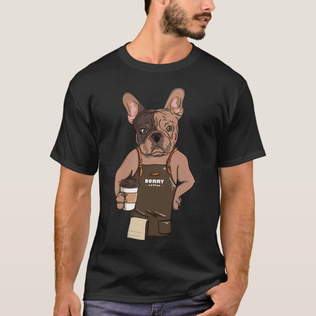 Camiseta Amante del café pug (Anverso)