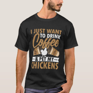 Camiseta Amante del Café - Solo Quiero Beber Café Acariciar
