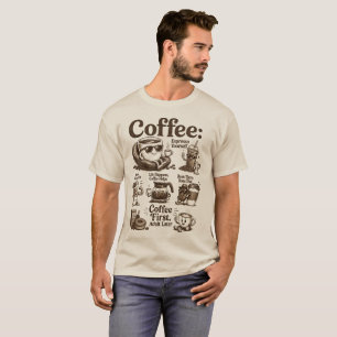 Camiseta Amante del café vintage divertido cartoon de café 