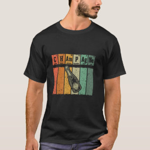 Camiseta Amante del champán retro elementos periódicos cham