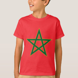 Camiseta Amante del fútbol de la bandera marroquí de Marrue