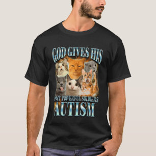 Camiseta Amante del gato autismo Dios da a sus soldados más