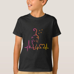 Camiseta Amante del gato del latido Silueta de animal Gato