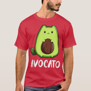 Camiseta amante del gato divertido aguacate gato divertido