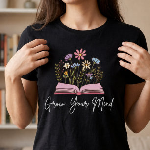 Camiseta Amante del Libro Crece tu Mente Leer es Amor