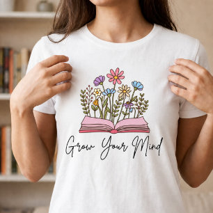 Camiseta Amante del Libro Crece tu Mente Leer es Amor