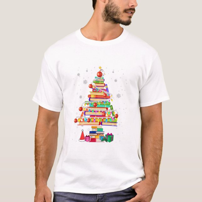 Camiseta Amante del libro curado de árbol de la biblioteca  (Anverso)