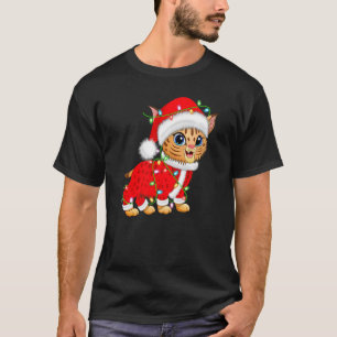 Camiseta Amante del Lince Navidad Luces Santa Lince Navidad