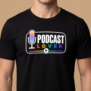 Camiseta Amante del micrófono de podcast colorido