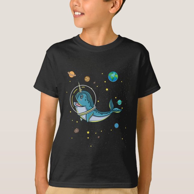 Camiseta Amante del narval en el espacio narval  (Anverso)