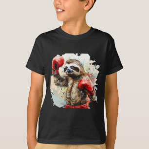 Camiseta Amante del perezoso de boxeo Guantes de boxeo Kick