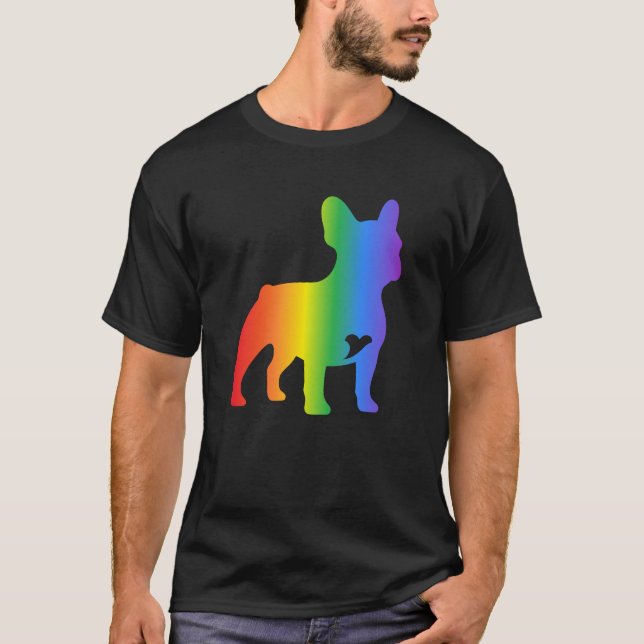 Camiseta Amante del perro bulldog francés arcoíris  (Anverso)