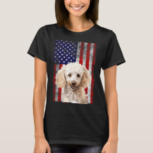 Camiseta Amante del perro caniche bandera de EE. UU. 4 de j