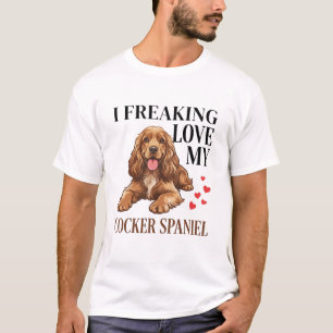 Camiseta Amante del perro Cocker Spaniel Corazón Divertido