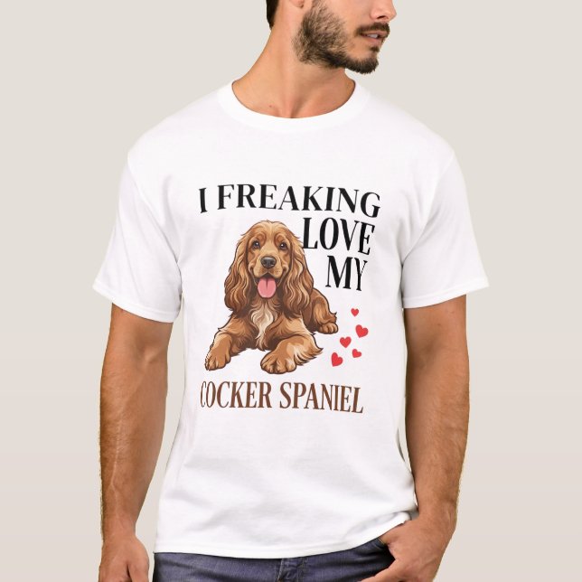 Camiseta Amante del perro Cocker Spaniel Corazón Divertido (Anverso)