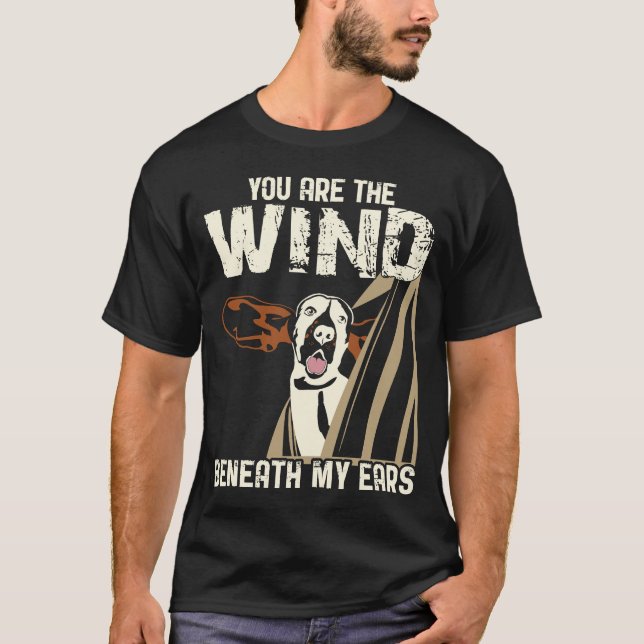 Camiseta Amante del perro de caza - usted es el viento (Anverso)