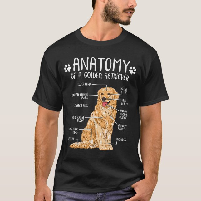 Camiseta Amante del perro de la anatomía dorada (Anverso)
