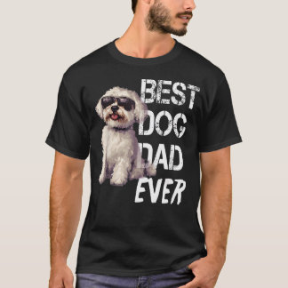 Camiseta Amante del perro maltés vintage mejor papá maltés