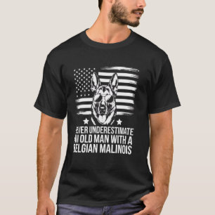 Camiseta Amante del perro padre Malinois belga bandera amer