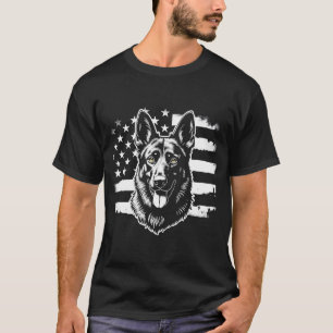 Camiseta Amante del perro pastor alemán bandera de EEUU 4º