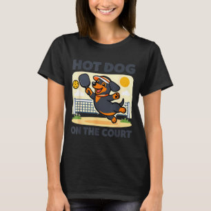 Camiseta Amante del pickleball wiener dachshund perro calie