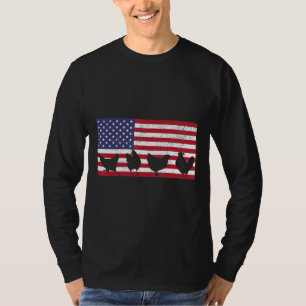Camiseta Amante del pollo con bandera estadounidense
