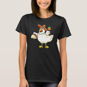 Camiseta Amante del pollo Sombrero Mexicano Cinco De Mayo P