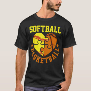 Camiseta Amante del softball y baloncesto mujer amiga Gril