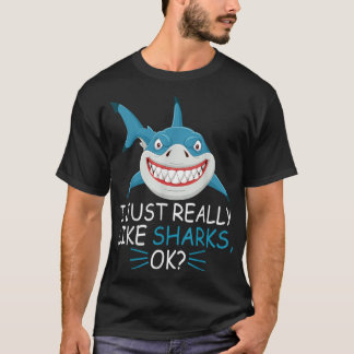 Camiseta Amante del tiburón, me gustan mucho los tiburones.