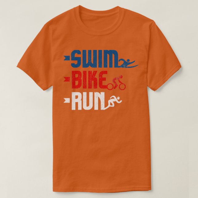 Camiseta Amante del Triatlón Atleta Swim Bike Run Triathlon (Diseño del anverso)