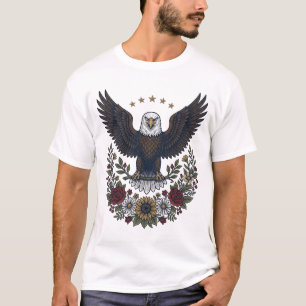 Camiseta Amante del Vino Tinto y Azul Patriótico