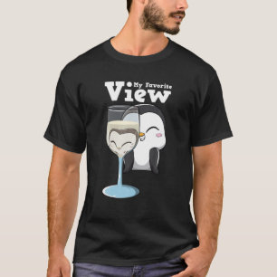 Camiseta Amante Del Vino Y Ave Pingüino Cuto Alcohol Graso