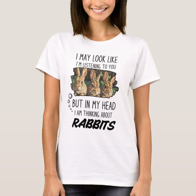 Camiseta Amante Divertido de Conejos (Anverso)