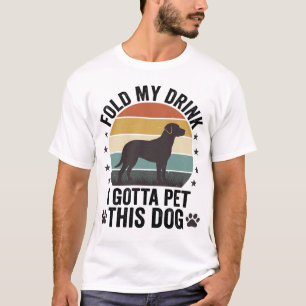Camiseta Amante Divertido de Perros Vintage Dobla Mi Bebida