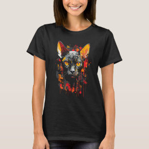 Camiseta Amante Dueño de Gato Sphynx Arte Metal Muerte Góti