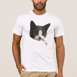 Camiseta Amante felino humeante del cigarrillo