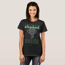 Camiseta Amante feo del elefante del navidad