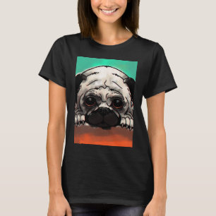 Camiseta Amante loco de Pug, con una máscara.