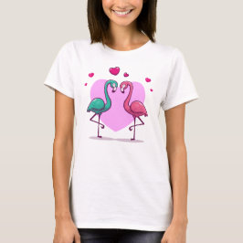 Camiseta Amante regalo de El día de San Valentín Flamingo