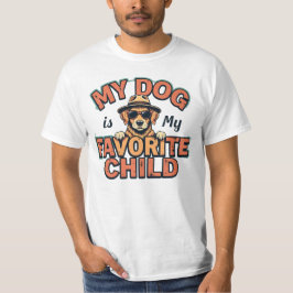 Camiseta Amante retro del perro - 'Mi perro es mi hijo favo