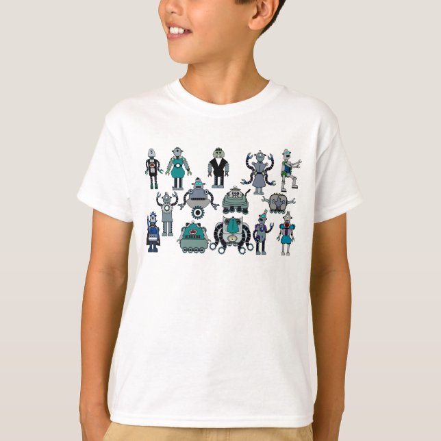 Camiseta ¡Amante retro del robot para los niños! (Anverso)