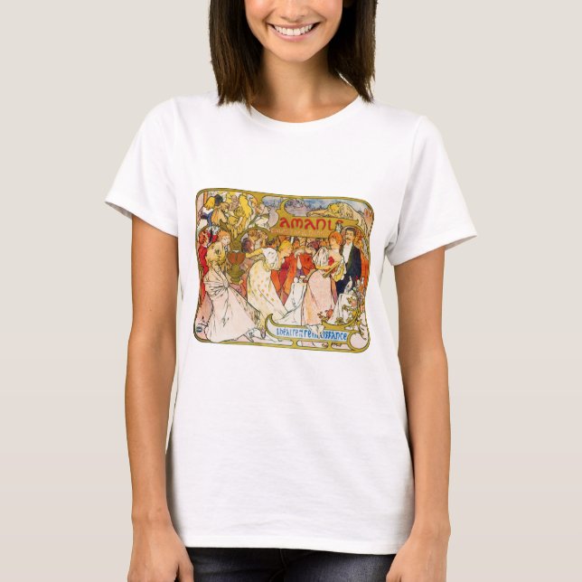 Camiseta Amantes, Alphonse Mucha (Anverso)
