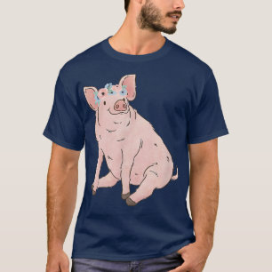 Camiseta Amantes animales de la granja Floral Pig Mom