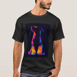 Camiseta Amantes de Animales Silueta de Perro Colorida