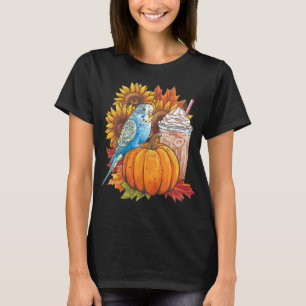 Camiseta Amantes de Budgie Parakeet Pumpkin Spice Latte Bud
