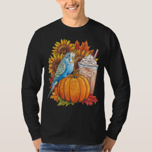 Camiseta Amantes de Budgie Parakeet Pumpkin Spice Latte Bud
