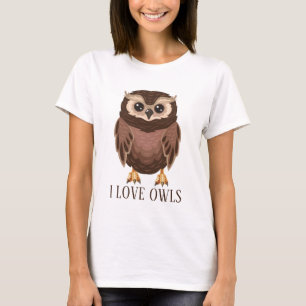 Camiseta Amantes de búho lindo añaden texto