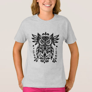 Camiseta Amantes de búhos rústicos bosques negro blanco boh