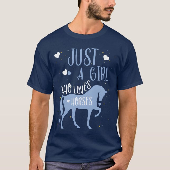 Camiseta Amantes De Caballo Chicas Sólo Un Chica Que Ama A  (Anverso)